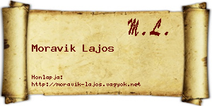 Moravik Lajos névjegykártya